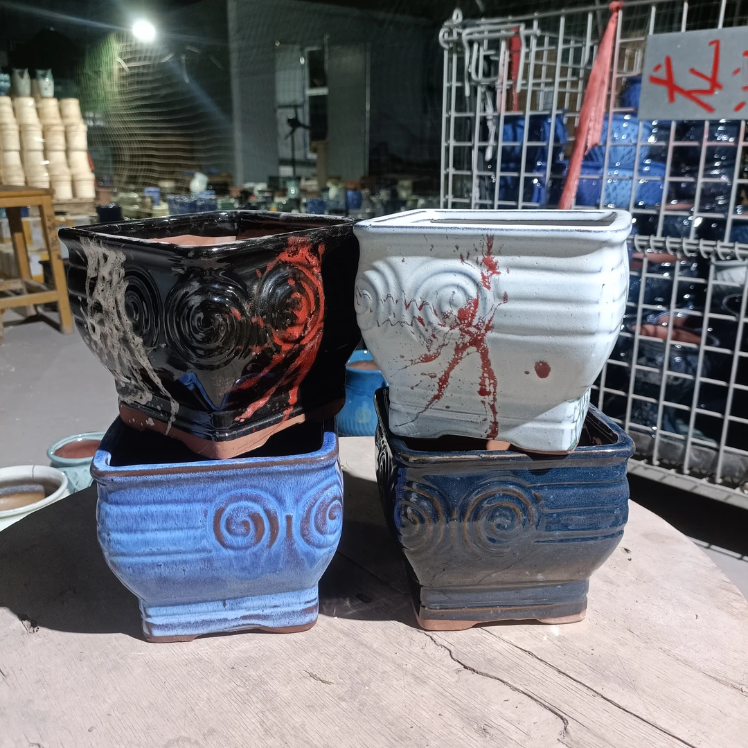 正品紫砂花盆福大方