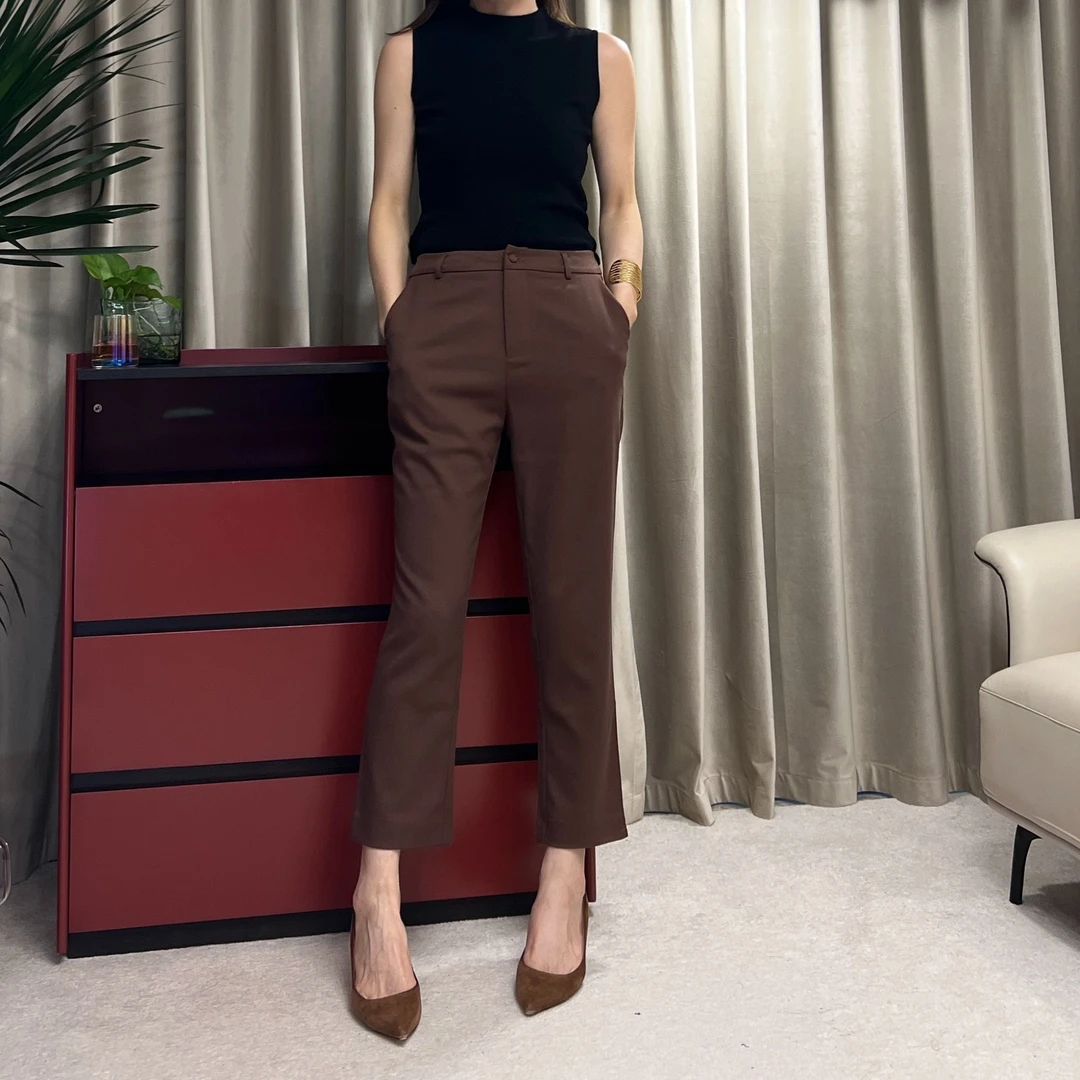 时尚百搭九分烟管裤