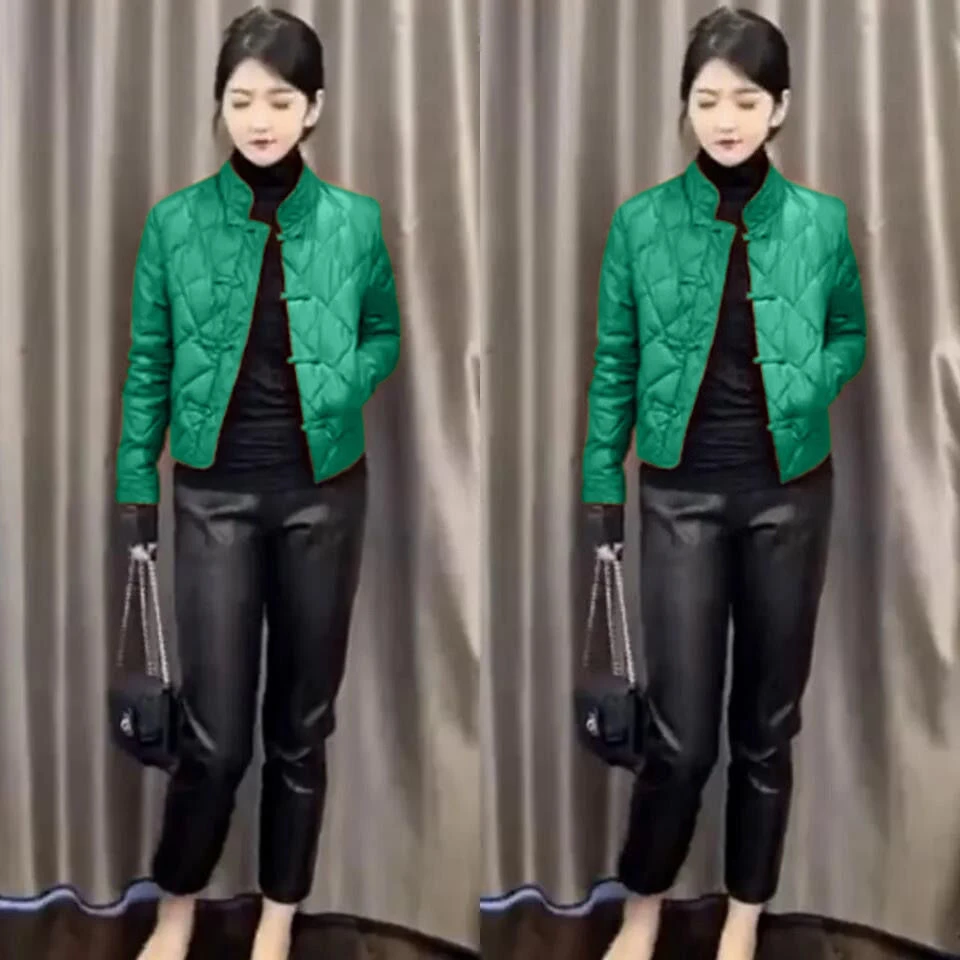 新款洋气保暖外套时尚修身棉服2023冬季立领轻薄短款棉衣女