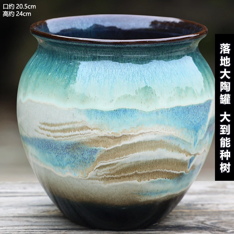 大号陶瓷花盆家用特大口径盆景盆栽法师老桩多肉花盆紫砂陶土阳台