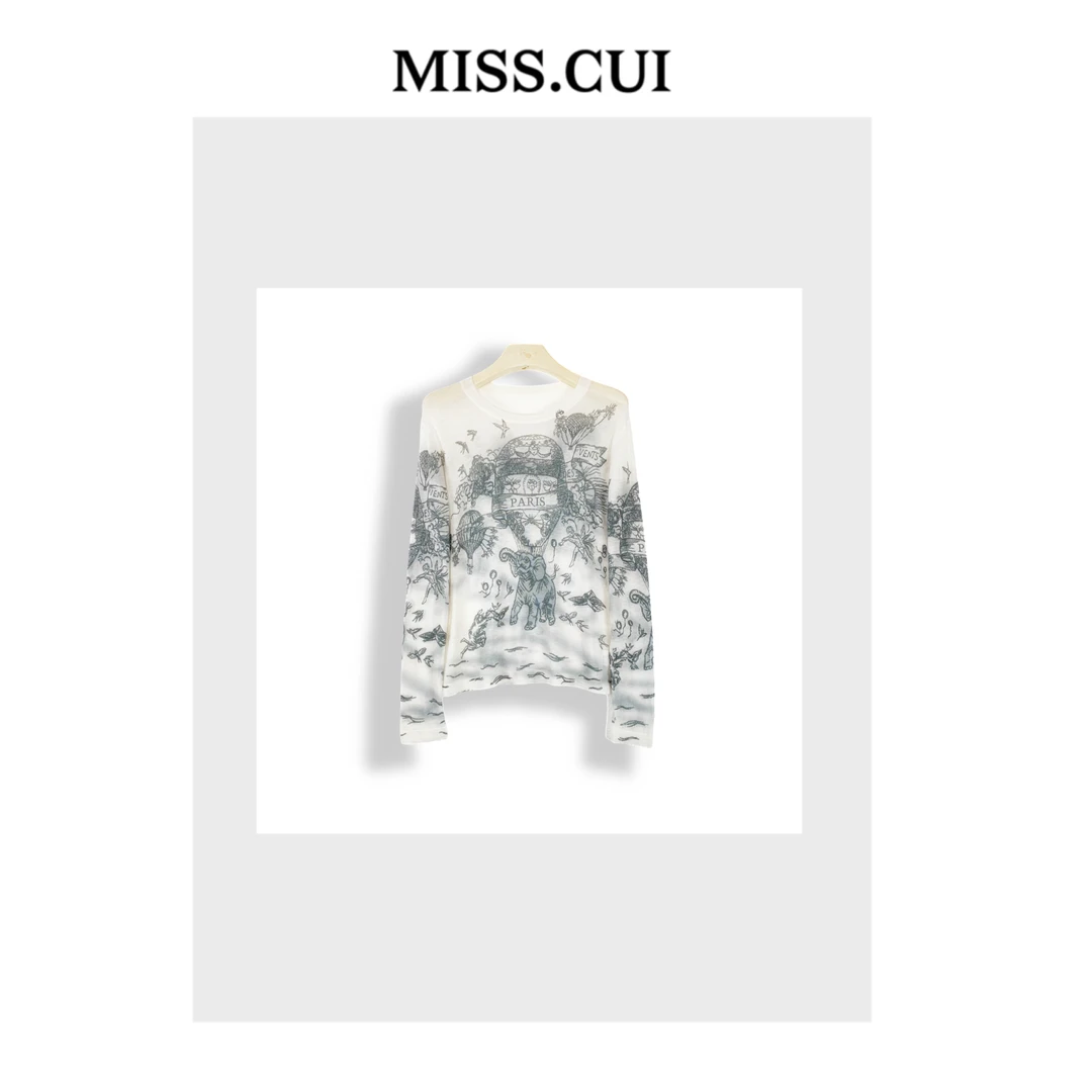 MISS.CUI 极简风穿搭 小飞象水溶羊毛套头圆领打底针织衫WL-65