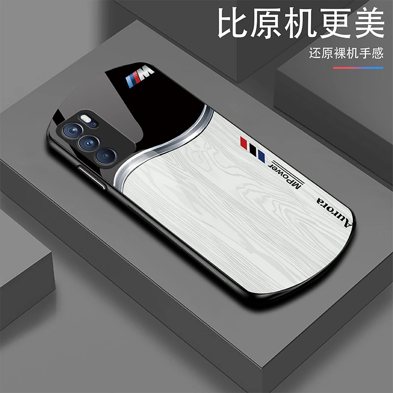 潮流【OPPOReno6Pro】轻奢高端定制Mpower帅气个性耐磨玻璃手机壳