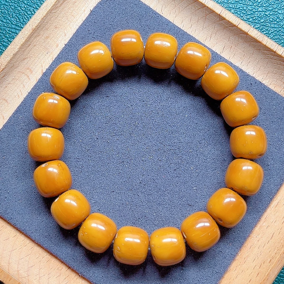 紫金鼠菩提精品半实心黄金甲老型手串