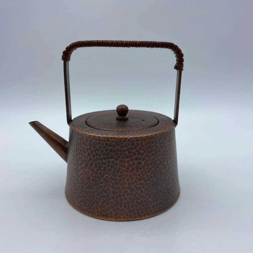 800毫升纯紫铜煮茶泡茶壶手工锤纹做旧的煮水壶
