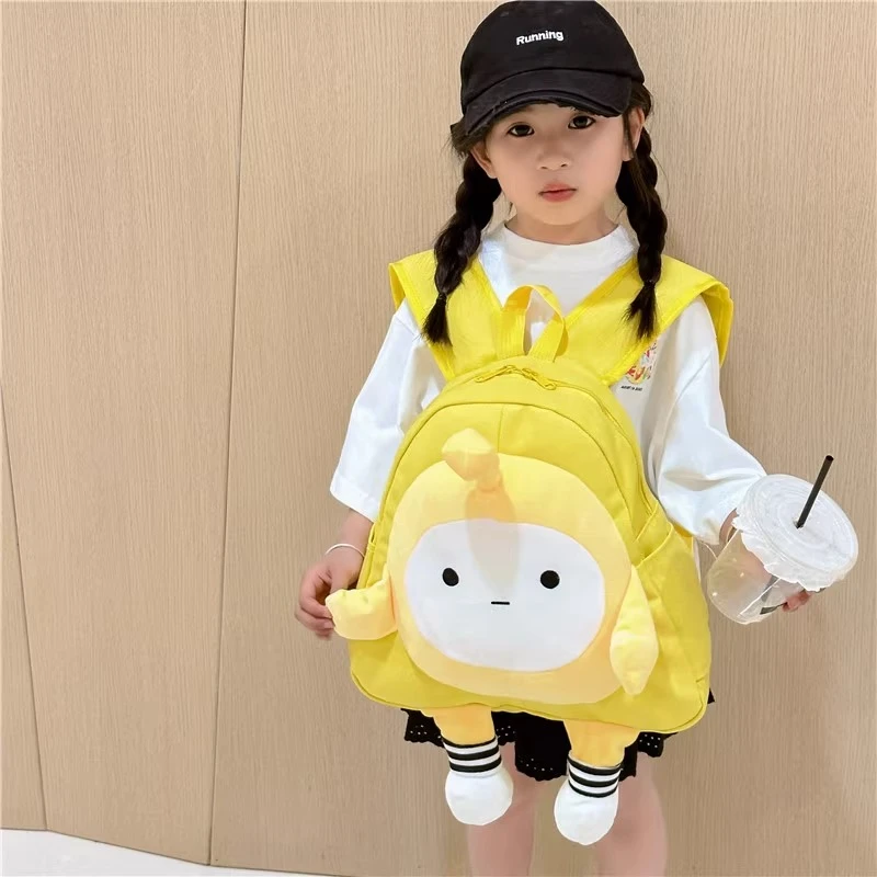 流行可爱蛋仔双肩包卡通帆布儿童外出书包2023新款男女孩休闲背包