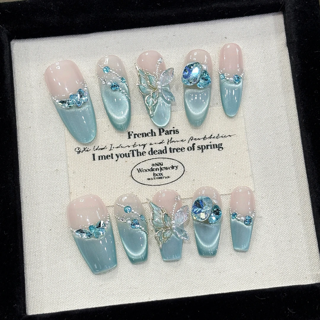 【迟梦翎】纯手工穿戴美甲显白款 十片装