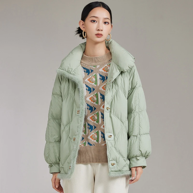 小个子加厚保暖鹅绒面包服冬季时尚羽绒服女144R2150