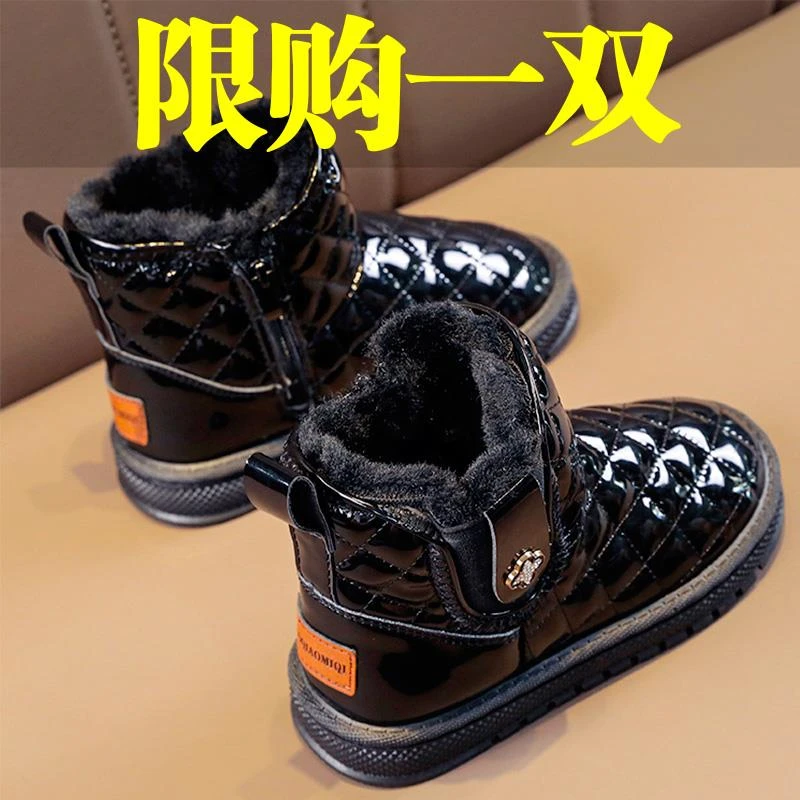 乔丹断码女童雪地靴加绒加厚男童保暖防寒东北大棉鞋冬季学生防滑