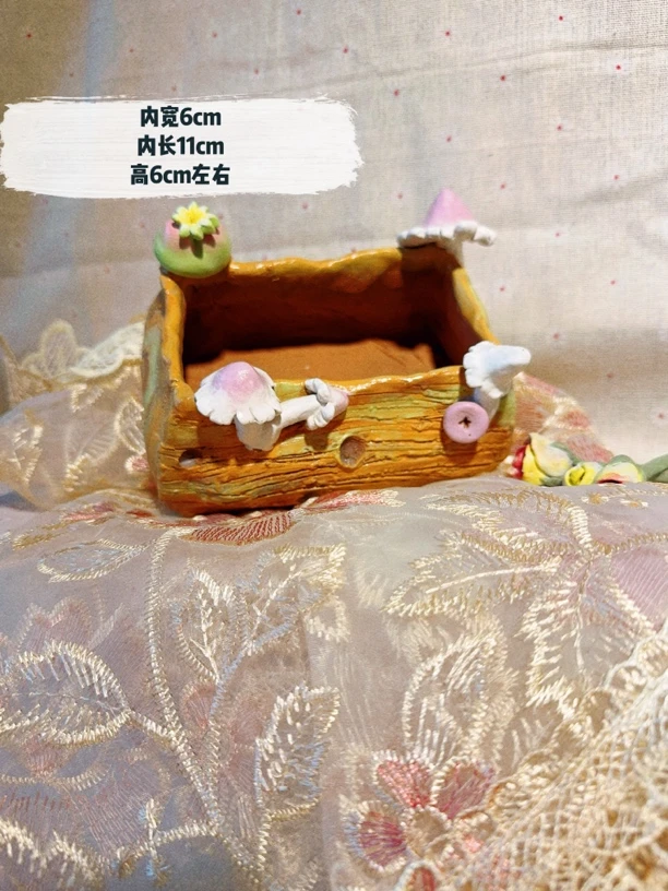 手捏立体釉烧多肉花盆