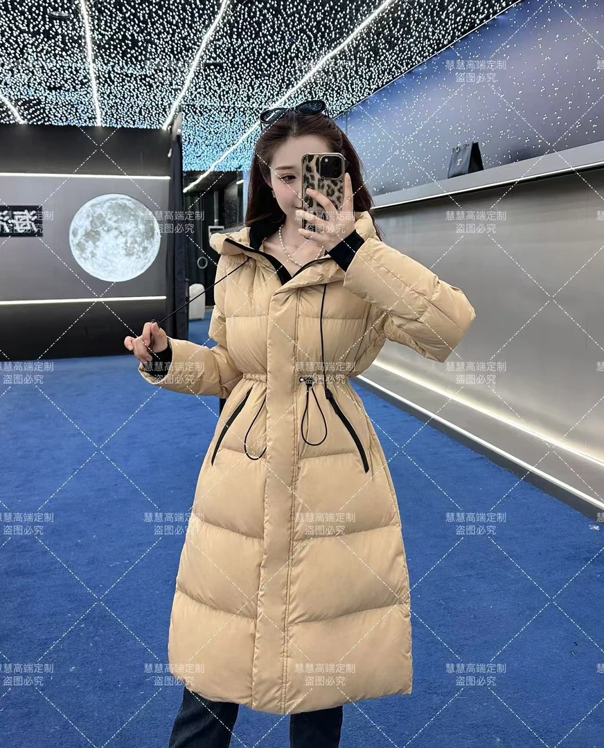 新款2024气质撞色层次感防风袖收腰款羽绒服MY-019