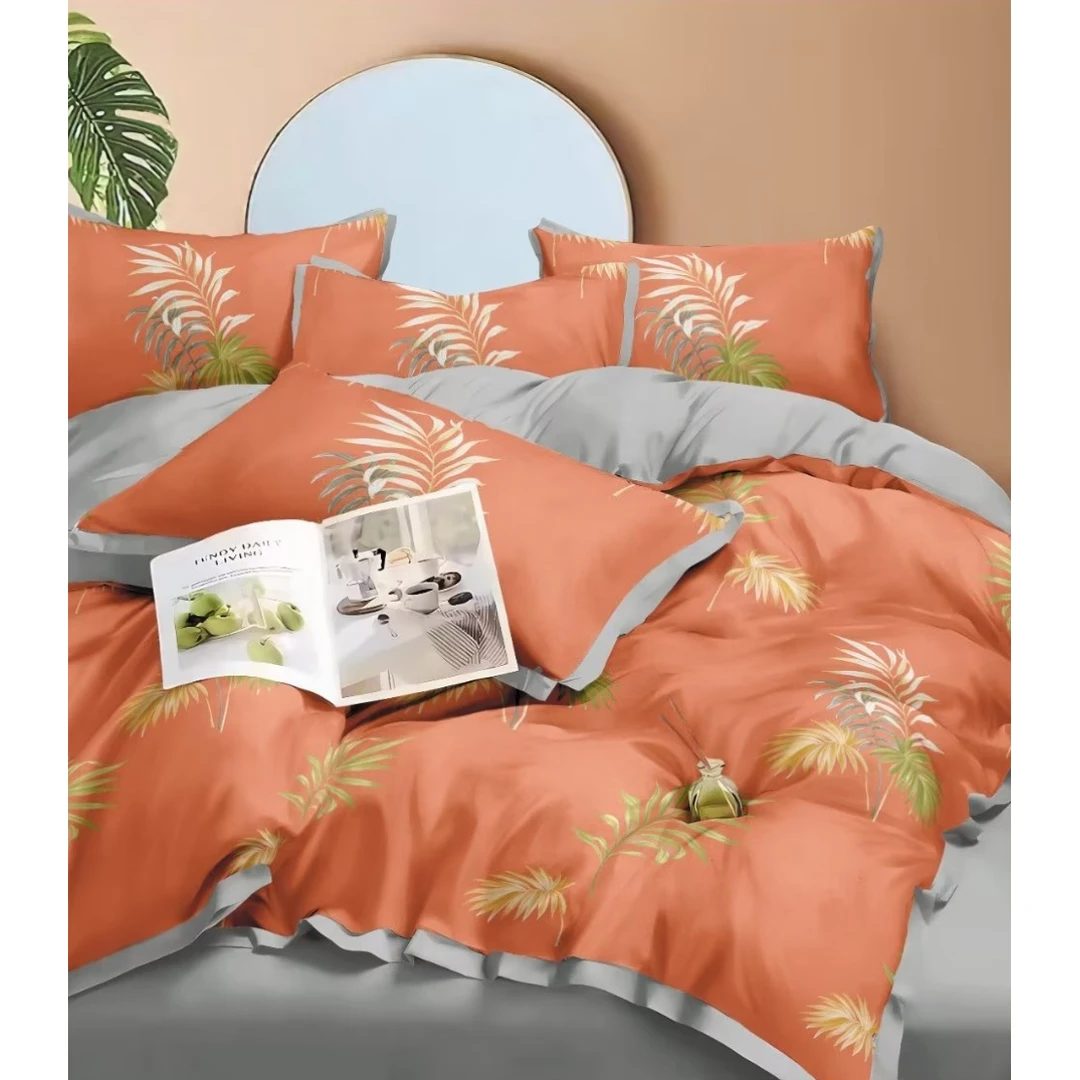 （双人被套）加密加厚精梳斜纹长绒棉-开枝散叶（粉）