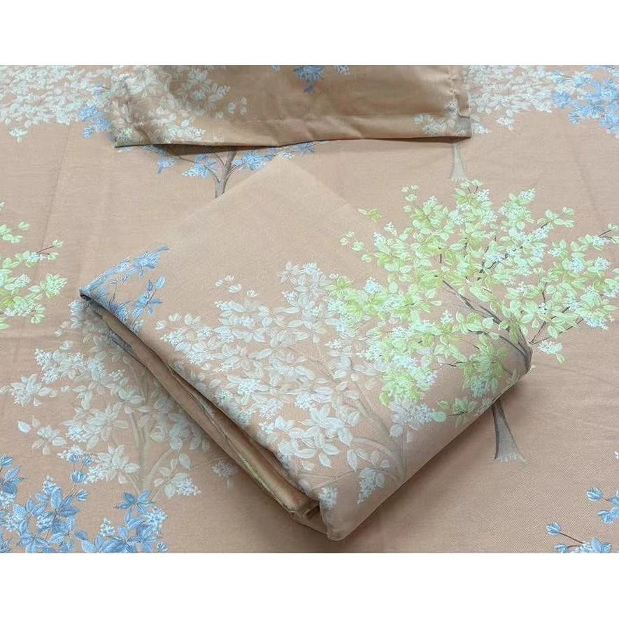 （单人被套）加密加厚精梳斜纹长绒棉-树影爱恋（桔）