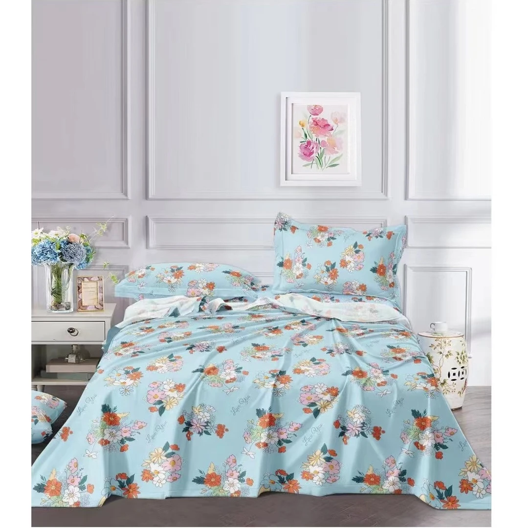 雅梦花海山东粗布面料加厚加密段条提花三枚缎-床单：2m*2.4m