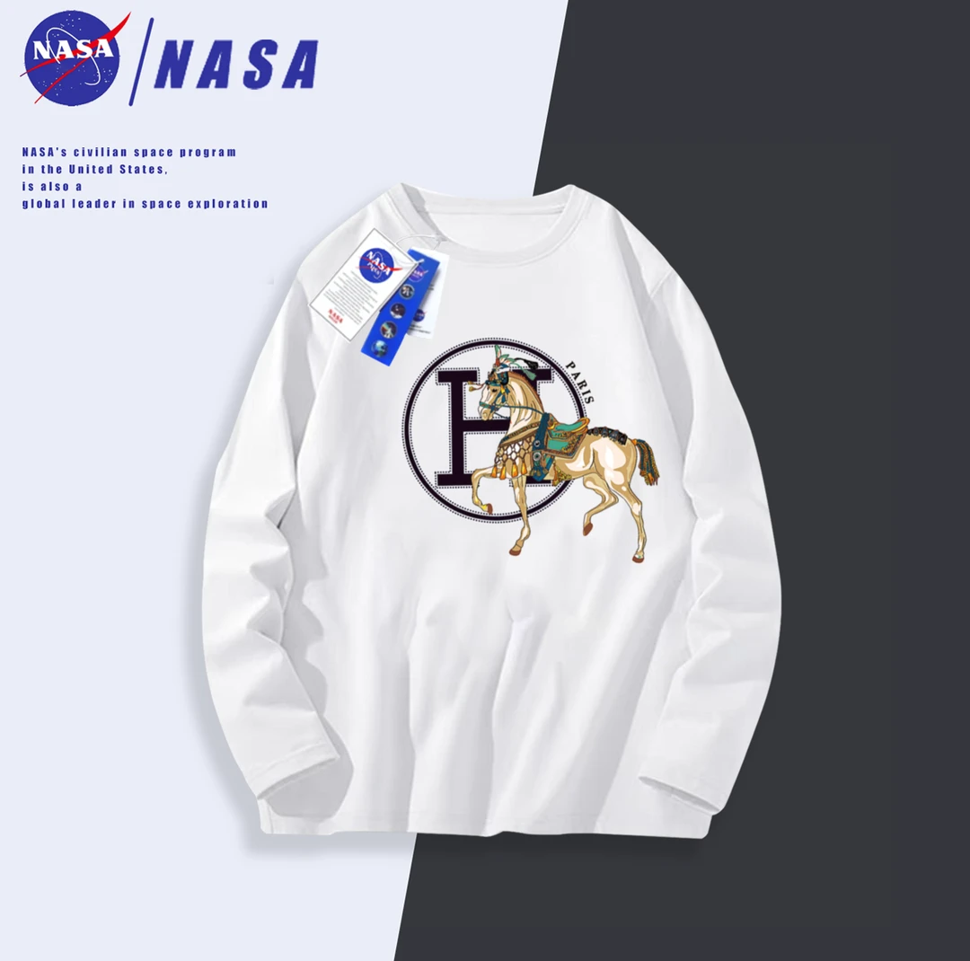 上新时尚百搭男女同款设计感长袖T恤-皇室战马