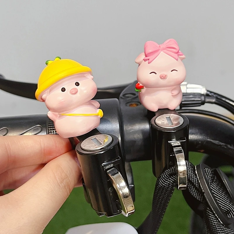 电动车头盔锁可爱卡通小猪装饰高颜值摩托车电瓶车安全帽锁扣防盗