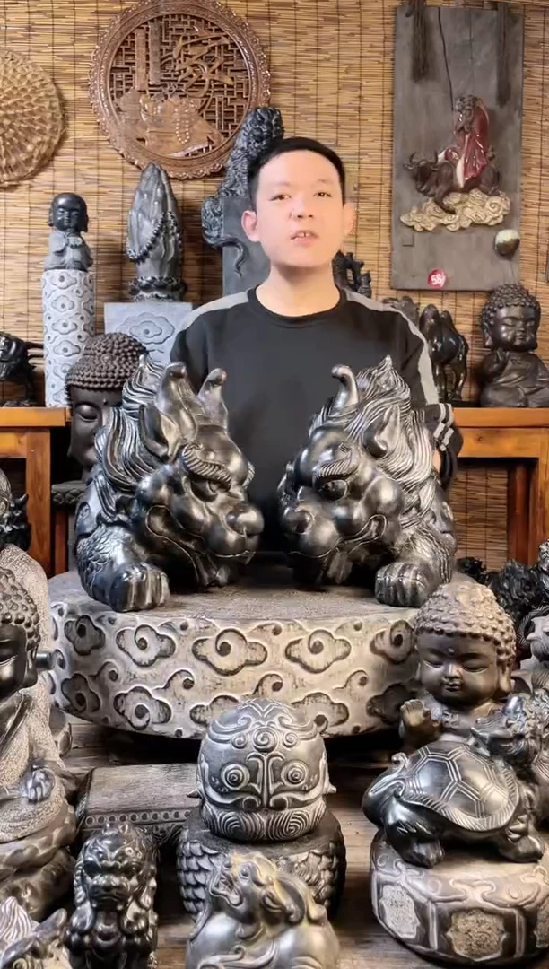 【闪购商品】52貔貅一对天然青石雕刻