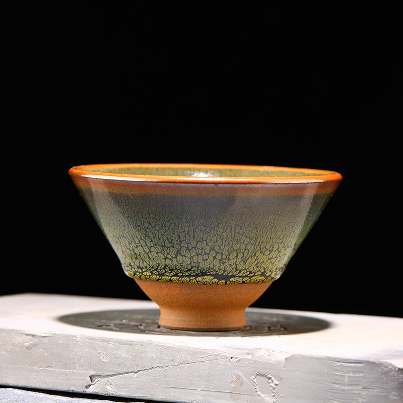 建窑建盏福利绿鹧鸪斑釉面主人杯精品手工茶盏瓷器