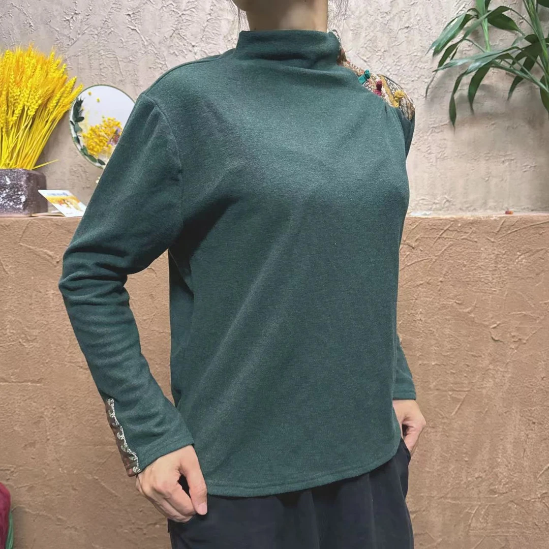 【小雨原创】8743双面德绒打底衫（衣长63，胸围110）时尚百搭