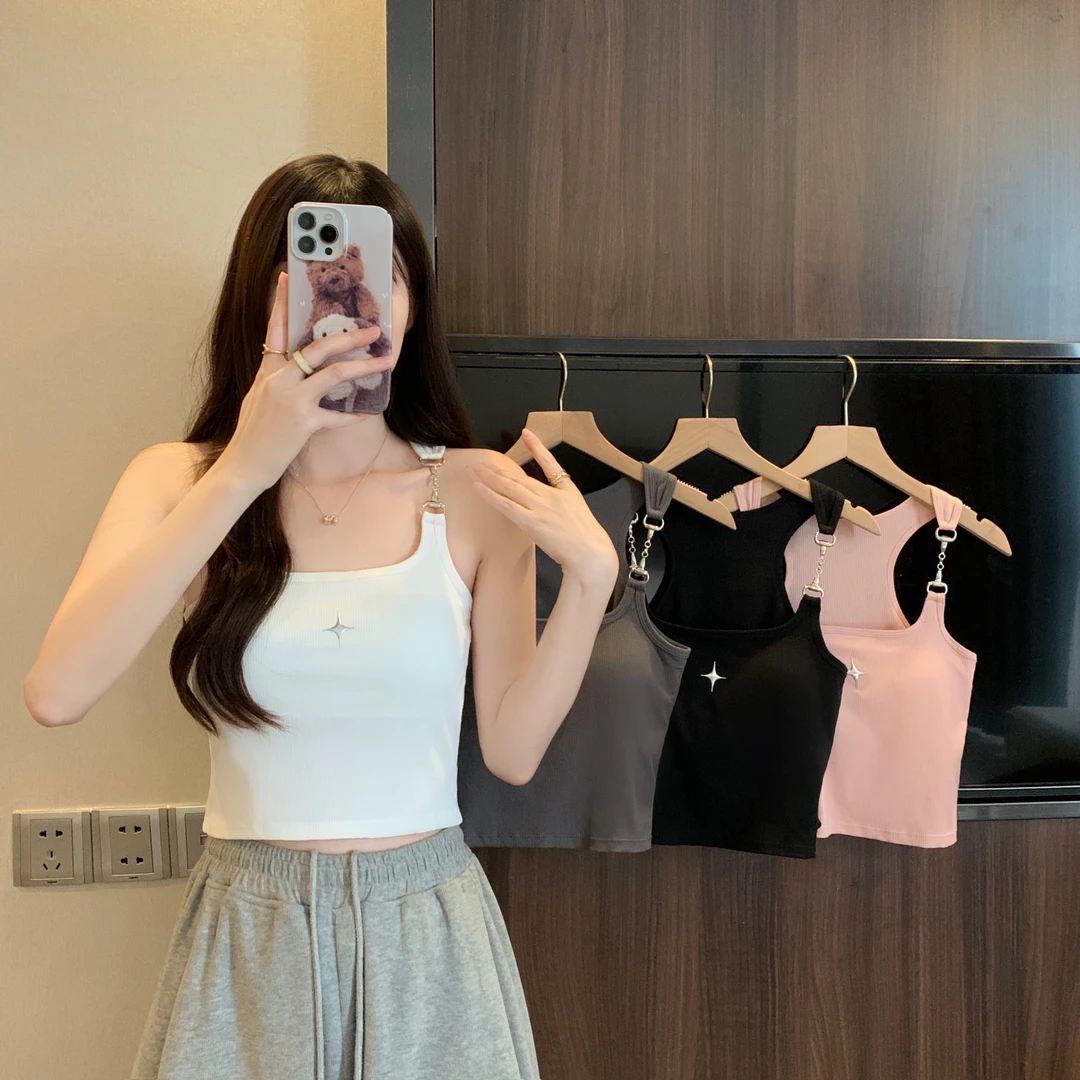 夏季新款甜辣百搭吊带背心女带胸垫时尚内搭性感外穿显瘦短款上衣