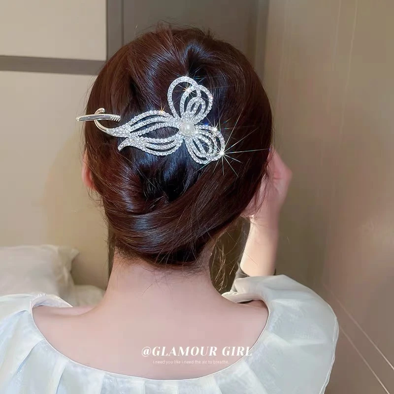 梓圆网红时尚简约流苏扭扭夹轻奢气质A8020