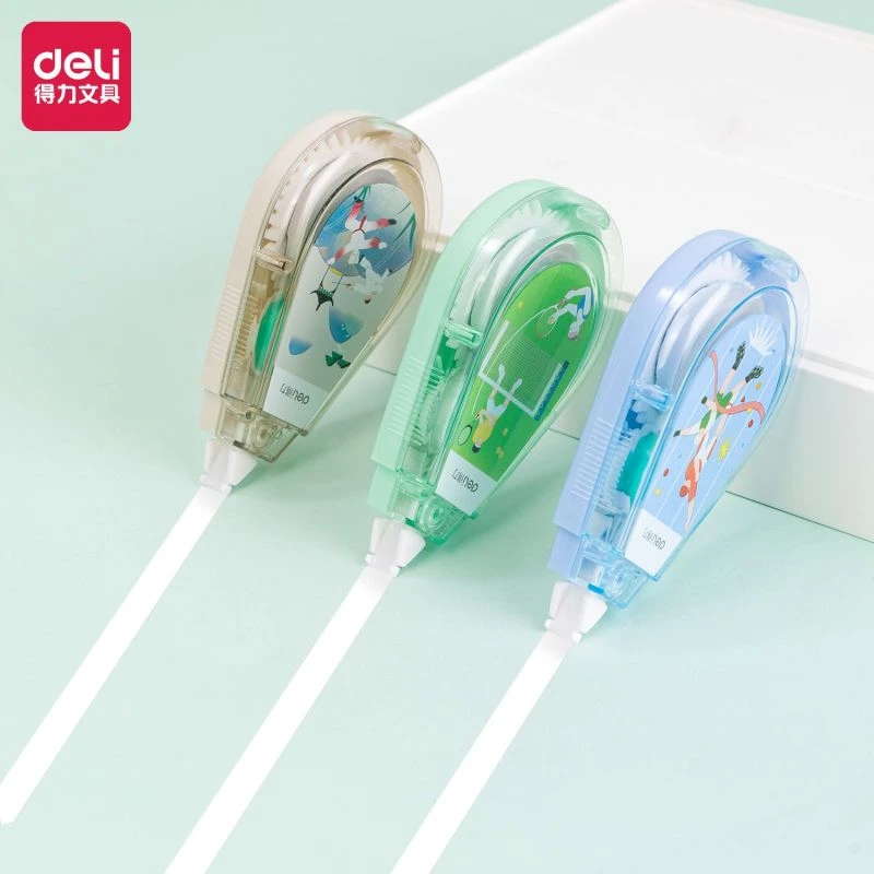 得力VR171运动主题修正带12米静音大容量学生用高颜值改正改错带