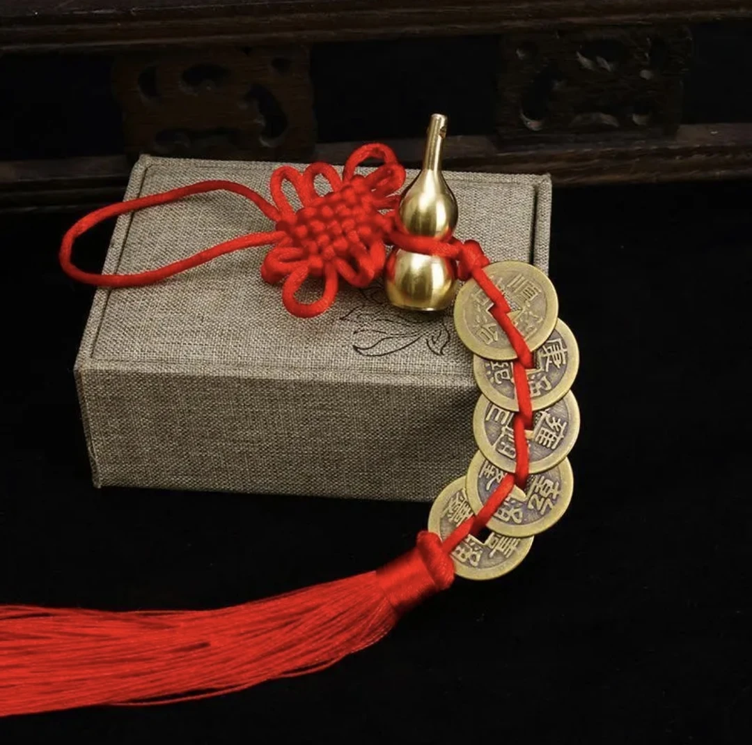 黄铜葫芦五帝钱手工编制吉祥结挂饰挂件新年挂件