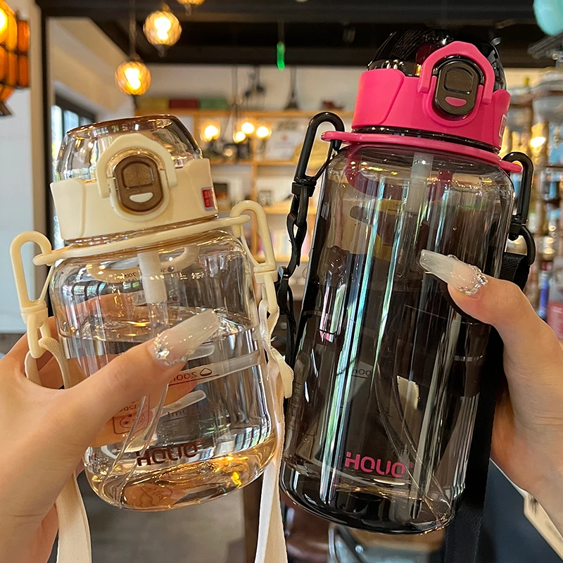 容量水壶新款运动健身高颜值学生刻度夏天耐高温防摔大容量水杯