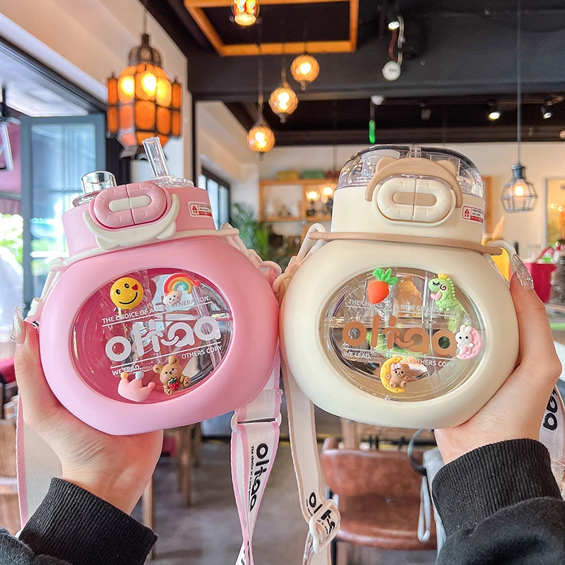 高颜值水杯女生少女心可爱大肚杯子学生便携式夏天耐高温塑料杯子