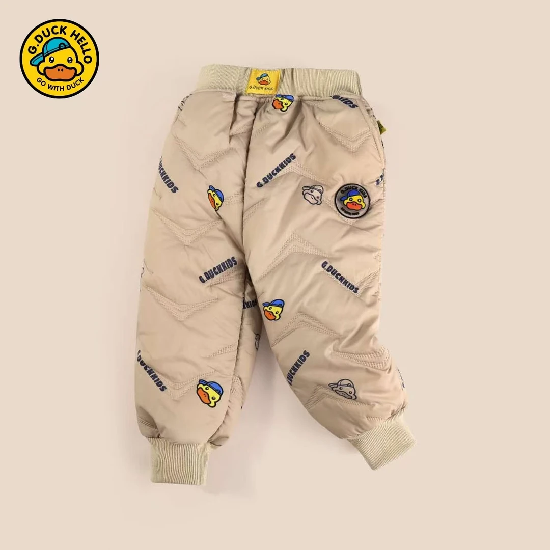 小黄鸭新款棉裤男女童外穿裤子中大童宝宝洋气保暖加厚加绒防风