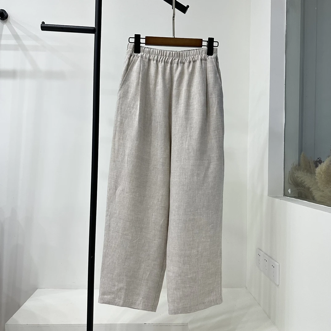 原生态水果酵素洗 9支雨露麻九分裤女款双后袋显瘦休闲裤A-515