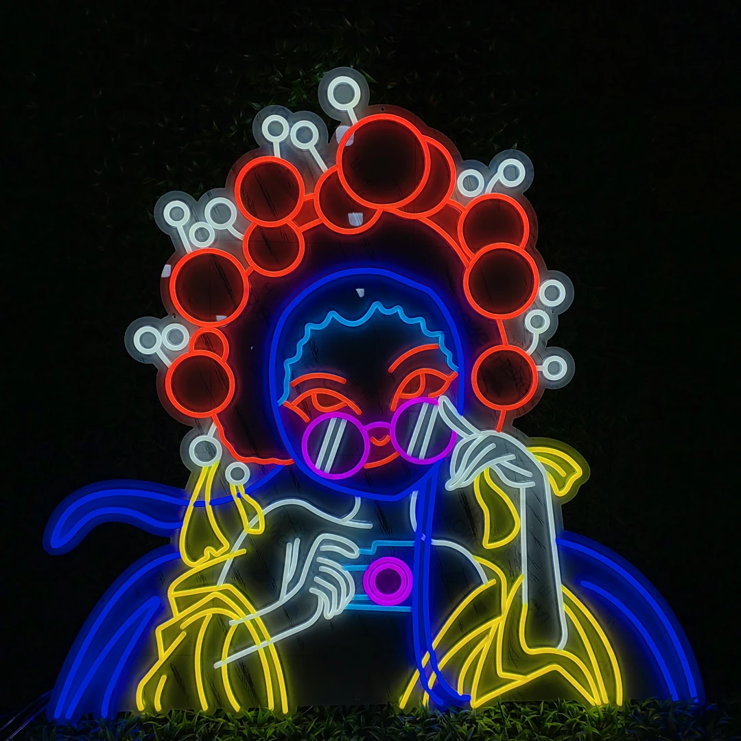 国风，财神爷氛围灯发光灯圆形顶灯广告牌网红墙打卡装饰创意透明