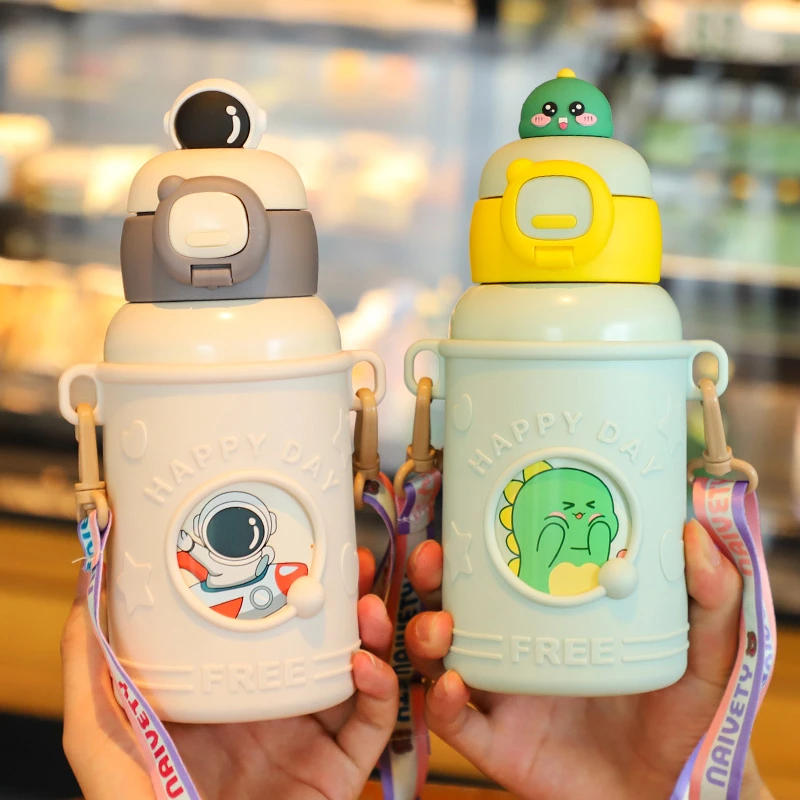 儿童保温杯吸管水杯子食品级316小学生上学专用女生男孩宝宝水壶