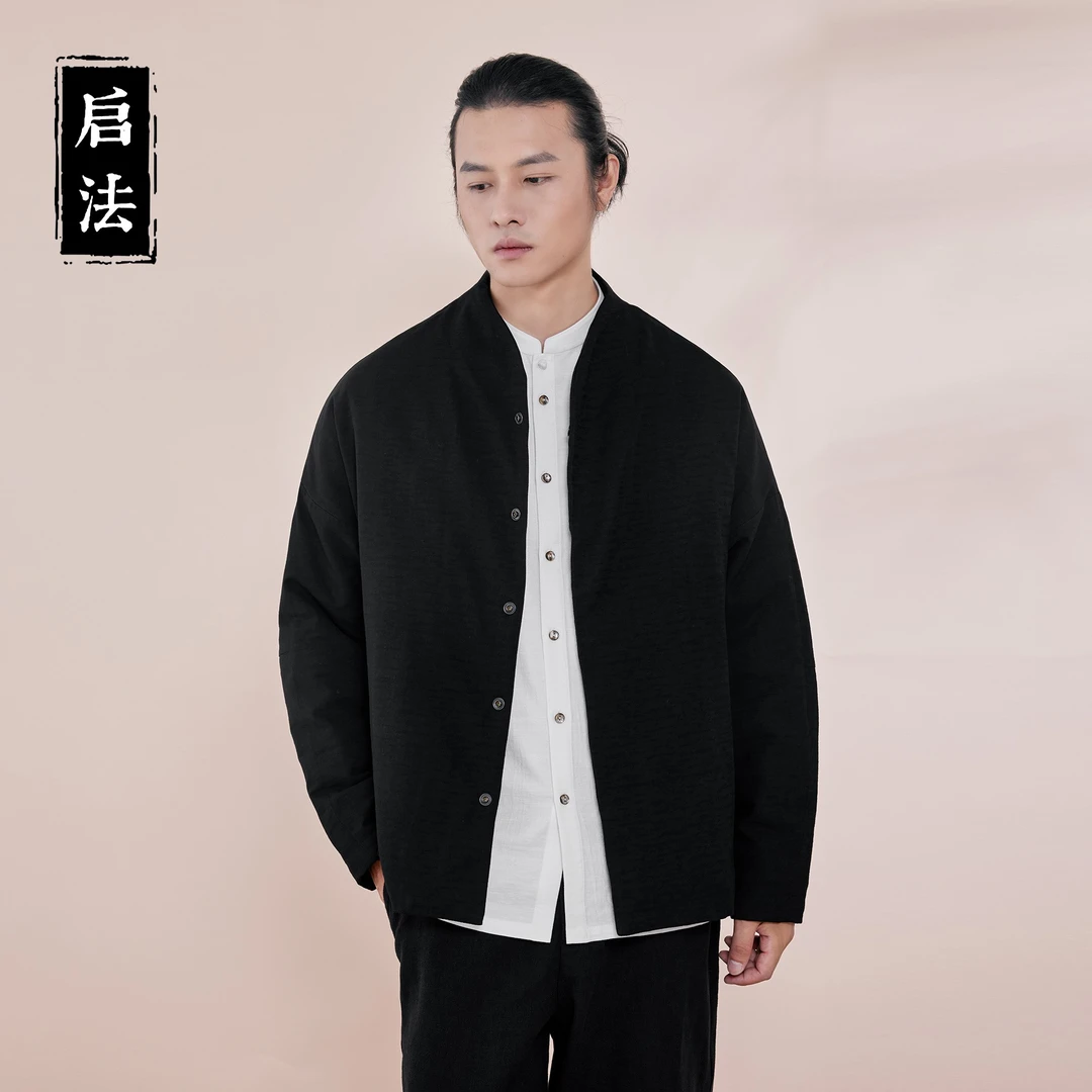 启·法男装秋冬新款棉衣厚外套中国风男装短款棉服加厚保暖