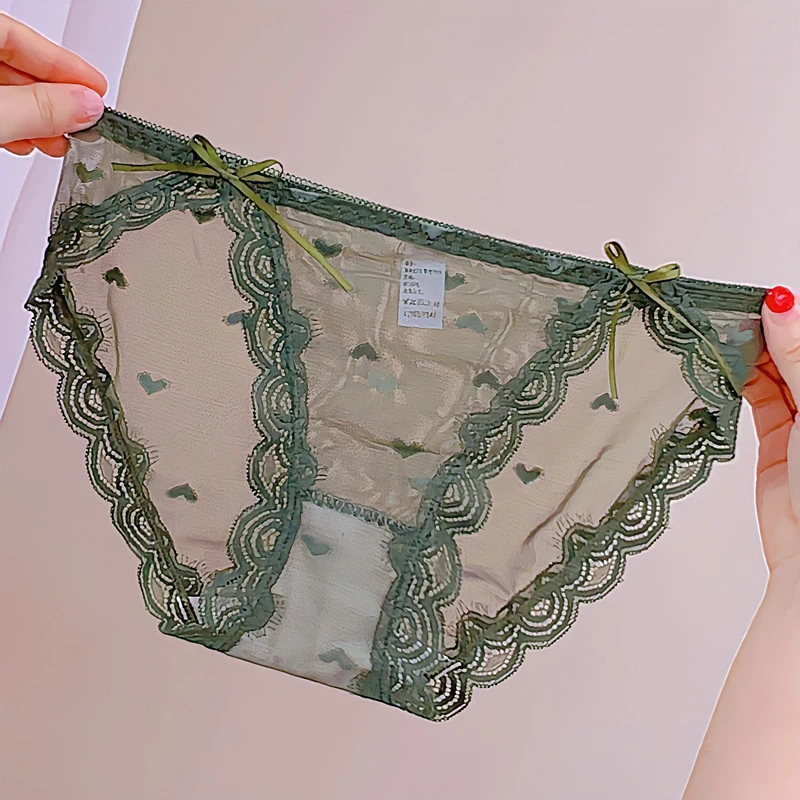 蕾丝内裤女性感低腰蝴蝶结无痕薄款甜美三角裤火辣内裤蕾丝透气