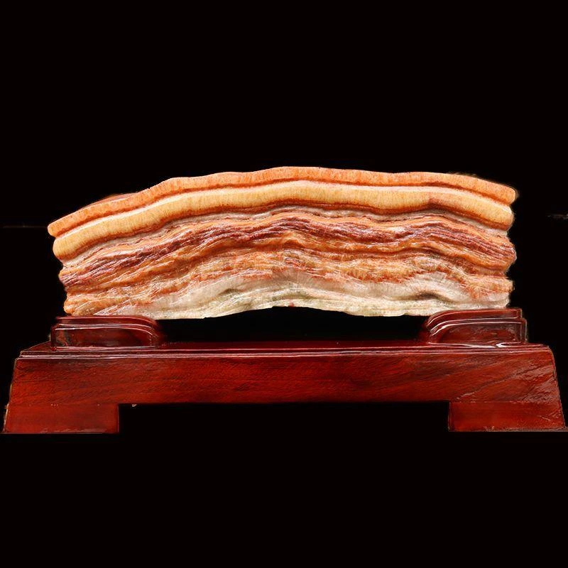 猪肉石天然肉石广西柳州红烧肉腊肉五花肉摆件62*29*14cm34644g