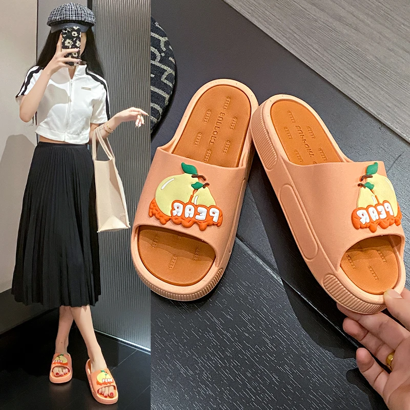 夏季新款拖鞋女踩屎感厚底仙女拖鞋外穿室内洗澡防滑耐磨水果女士
