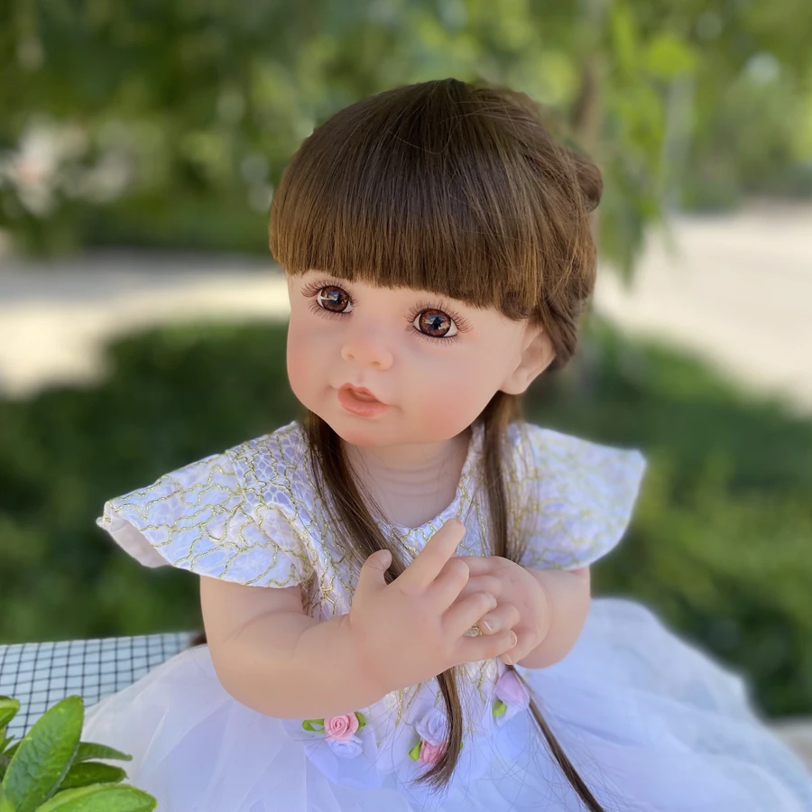 甜甜公主55com左右可水洗全搪胶重生娃娃儿童玩具生日礼物