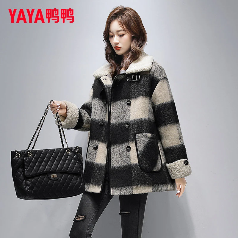 羽绒服女中长款2023新款气质时尚加厚呢子大衣显瘦毛呢羽绒外套女