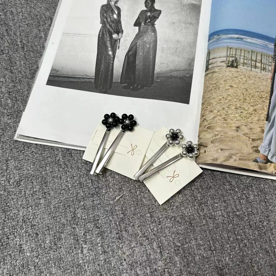 5356余小鱼 两色蝴蝶结一字夹网红甜美时尚花朵发夹女