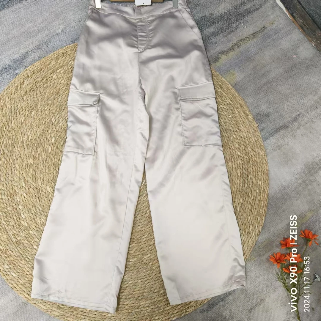 唯琳剪标   8仓B4-2-1371款  杏色工装休闲裤