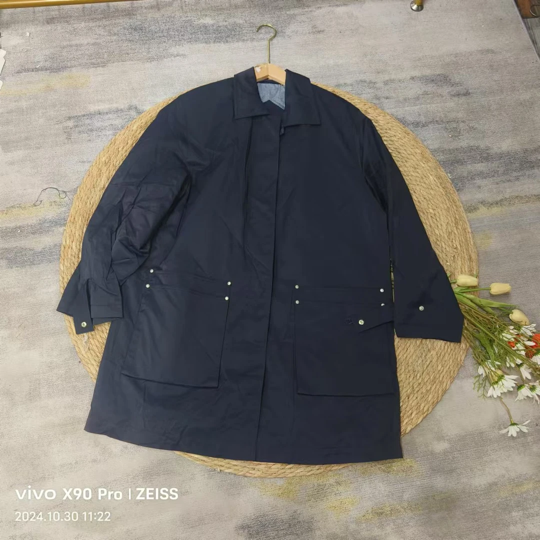 品牌剪标  7仓F3-2-2486款   蓝色薄款中长外套