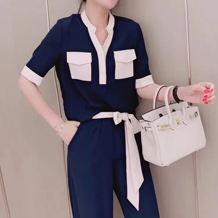 唯琳剪标   8仓B6-14-2638款   藏蓝色气质修身套装