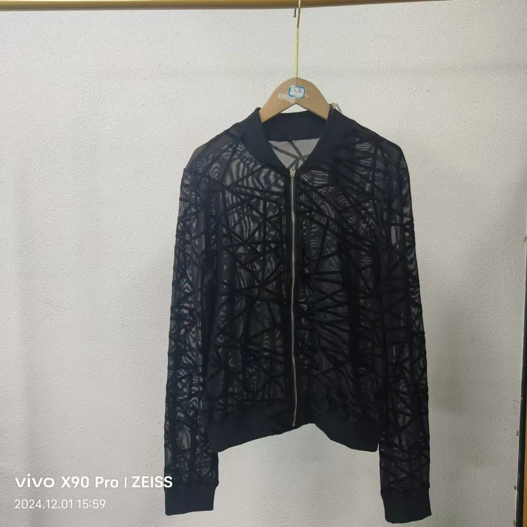 唯琳剪标  8仓B1-13-7877款  黑色拉链微透上衣