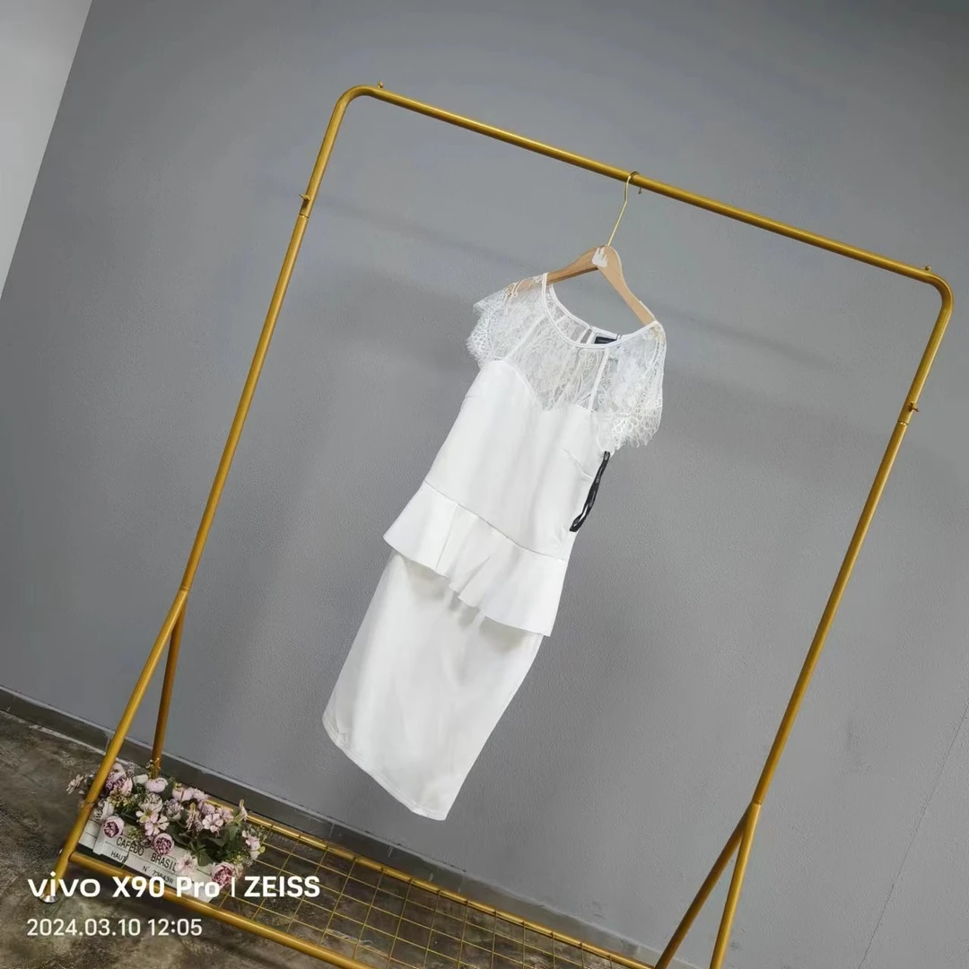 品牌剪标  7仓F4-11-4719款   白色蕾丝修身连衣裙