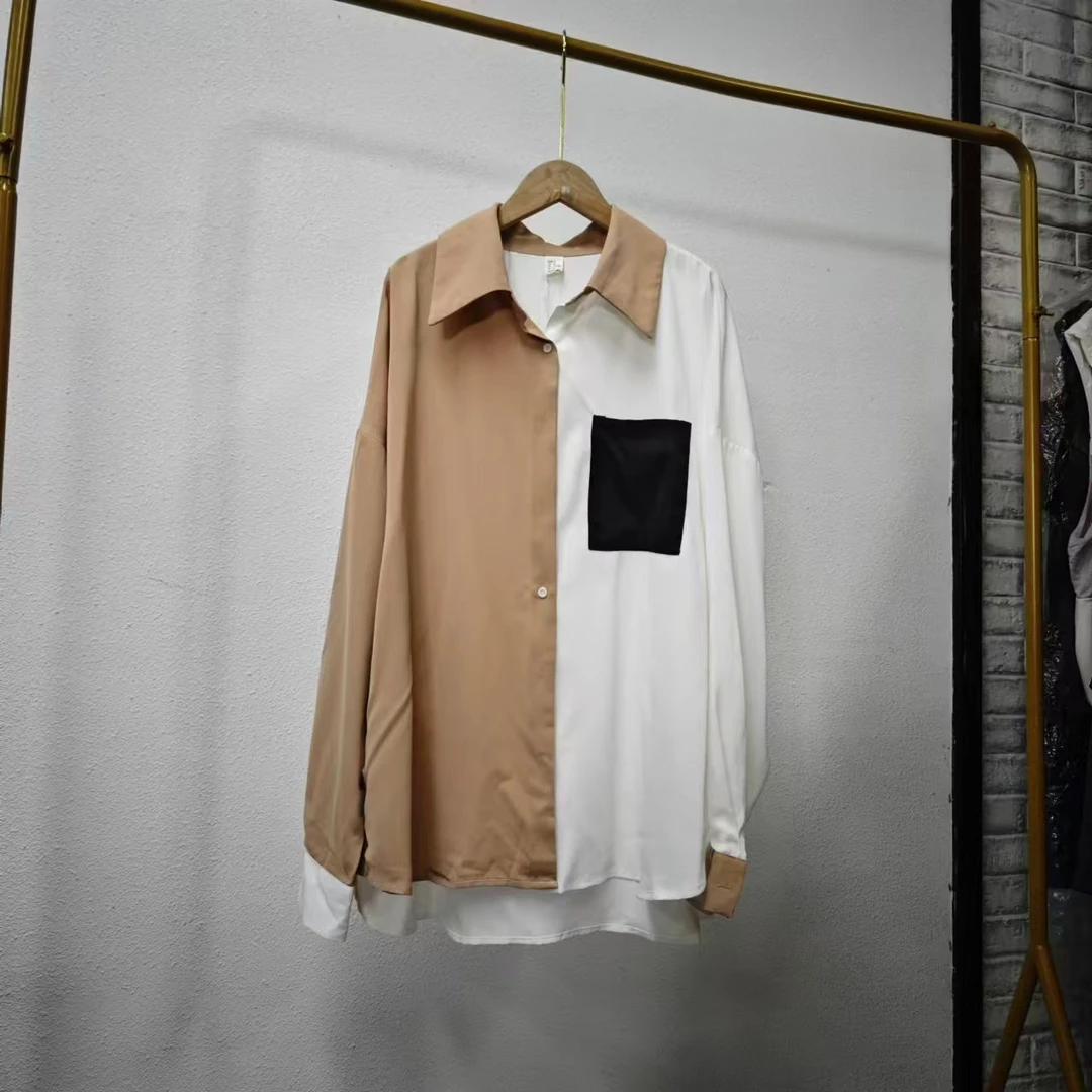 品牌剪标   7仓F2-2-2157款   卡白拼色衬衣