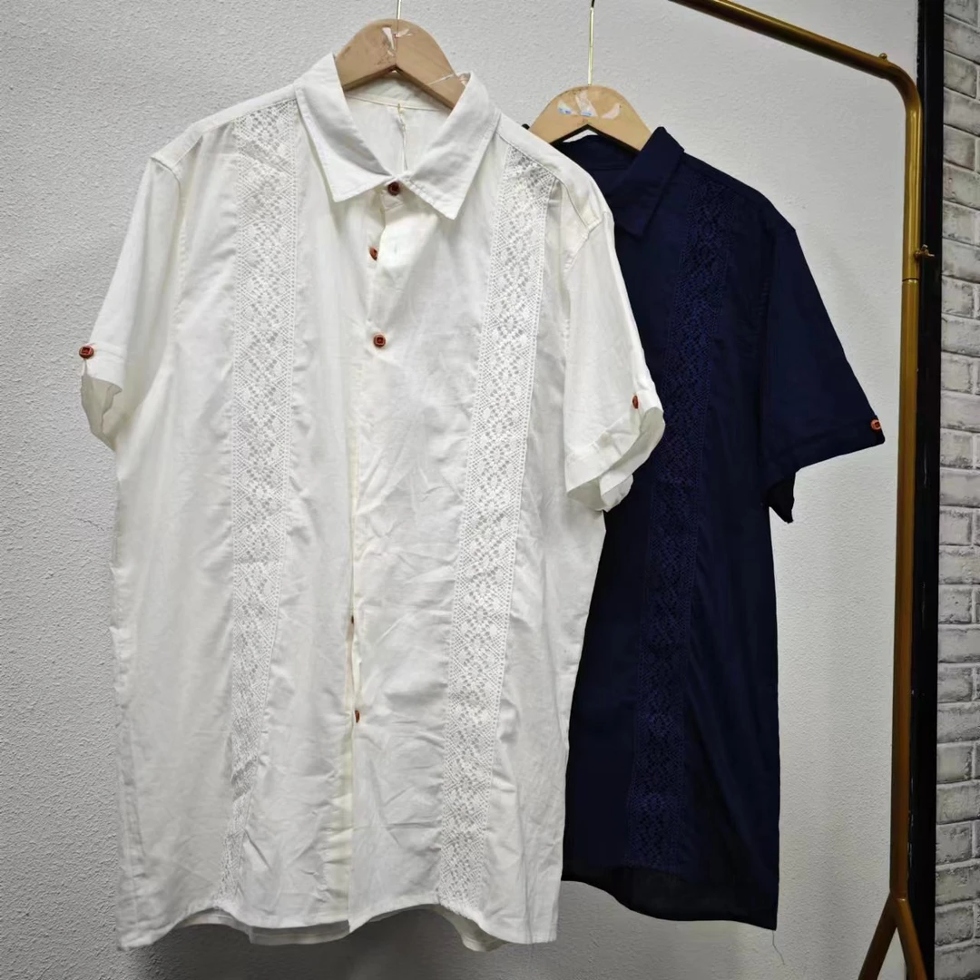 唯琳剪标  7仓F3-5-4801款 蕾丝亚麻棉衬衣