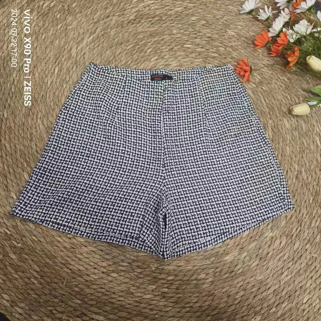 品牌剪标  7仓H3-1-149款  黑白千鸟格短裤