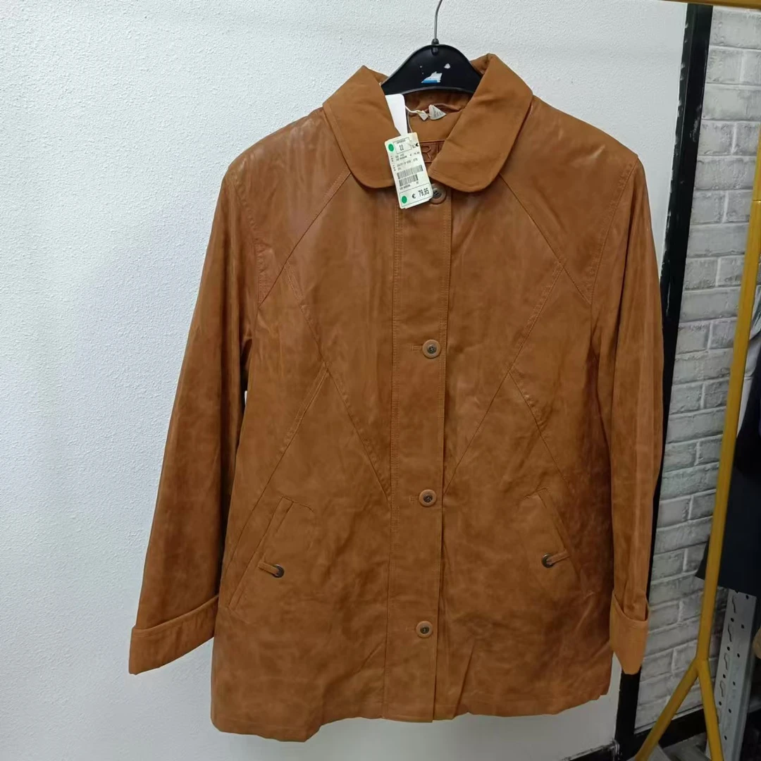 品牌剪标   4仓T2-5-078款    秋冬复古PU皮衣外套