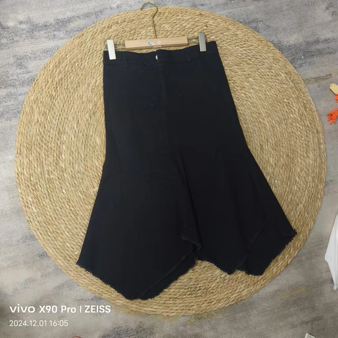 唯琳剪标  8仓B6-17-00606款  水洗牛仔鱼尾半身裙