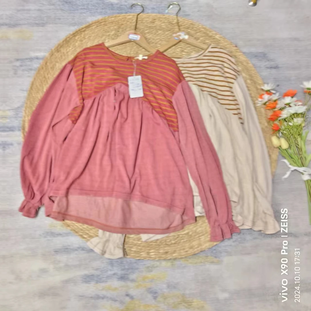 唯琳剪标  98仓A1-6-2289款 圆领条纹上衣